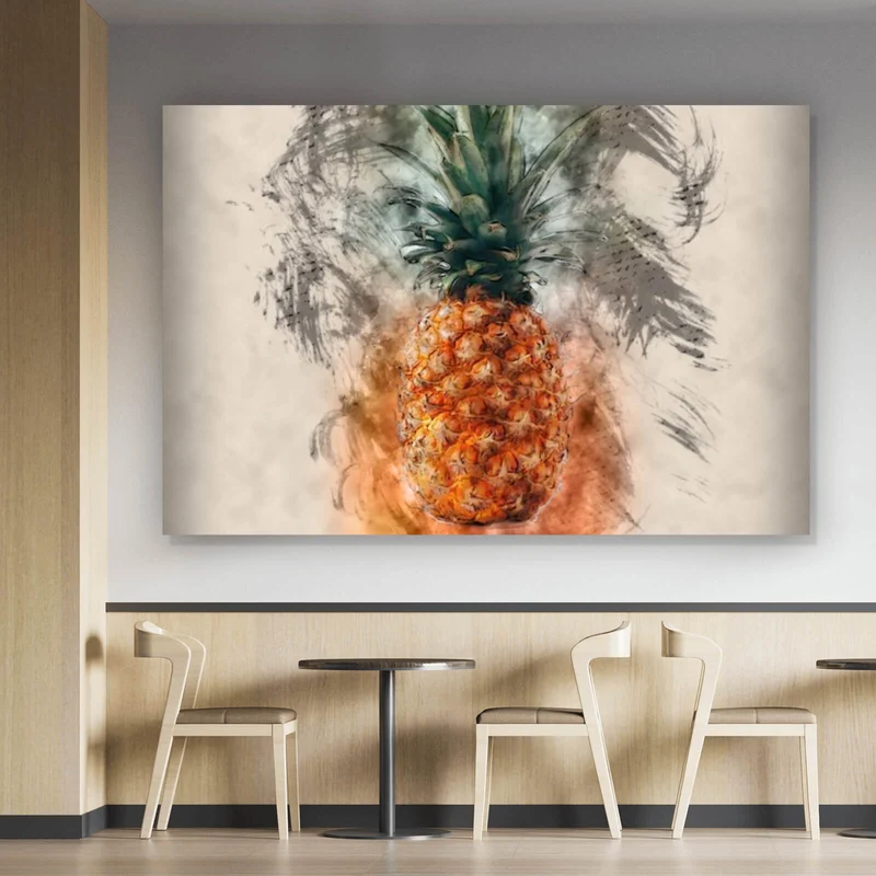 Aluminiumbild gebürstet Ananas Abstrakt Querformat