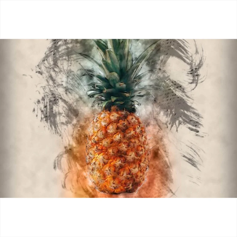 Aluminiumbild gebürstet Ananas Abstrakt Querformat