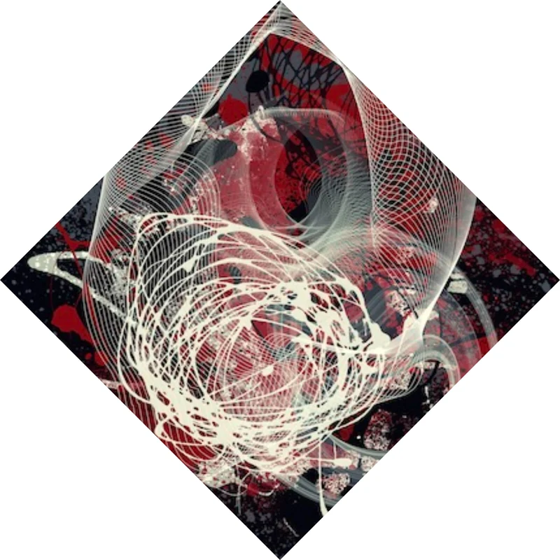 Spannrahmenbild Abstrakte texturierte Collage Raute