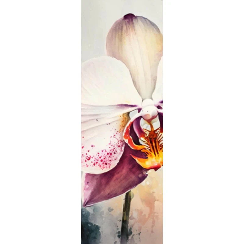 Aluminiumbild Edle Aquarell Orchidee Panorama Hoch