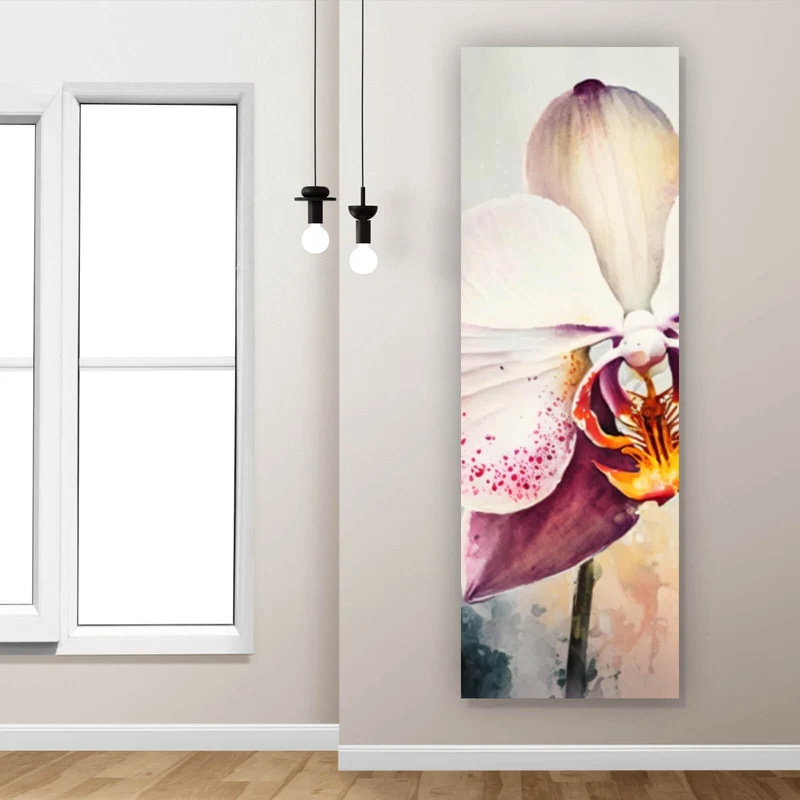 Poster Edle Aquarell Orchidee Panorama Hoch