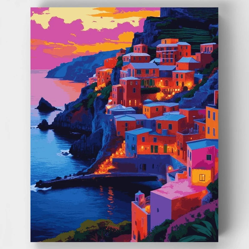 Cinque Terre at Dusk - Paint by Numbers Kit