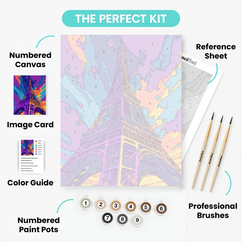 Eiffel Tower Pop Art - Paint by Numbers Kit
