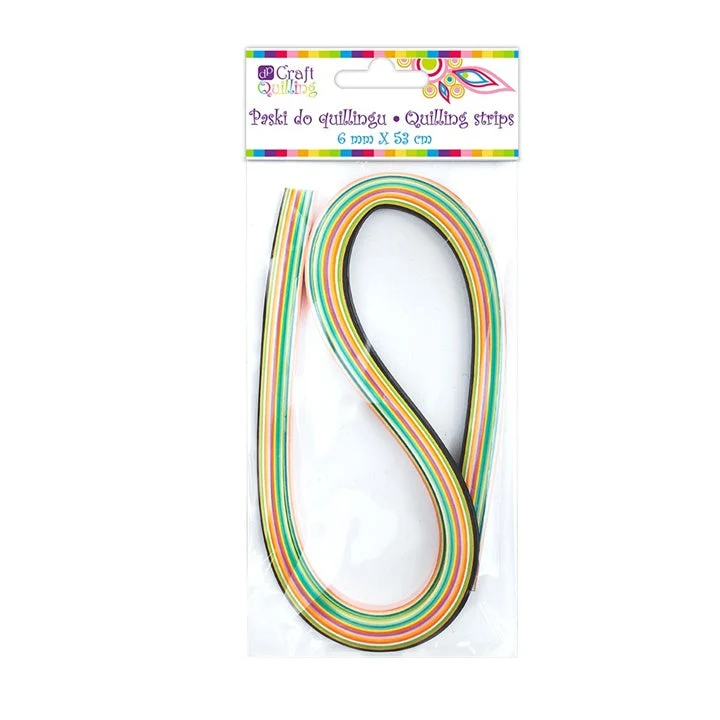 Paper Quilling Strips, 6 mm, 108 pcs, Pastel Shades