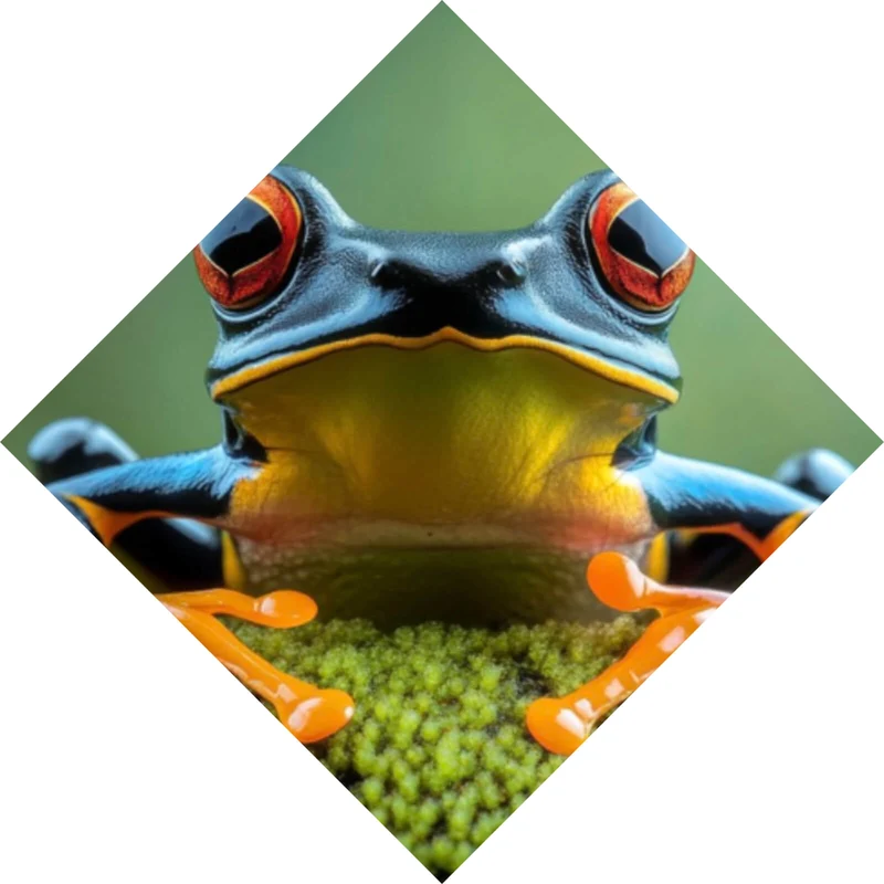 Poster Beeindruckender Frosch in der Natur Raute