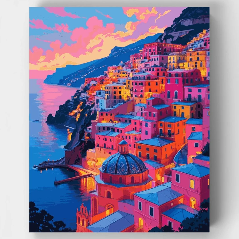 Amalfi Coast Sunset - Paint by Numbers Kit