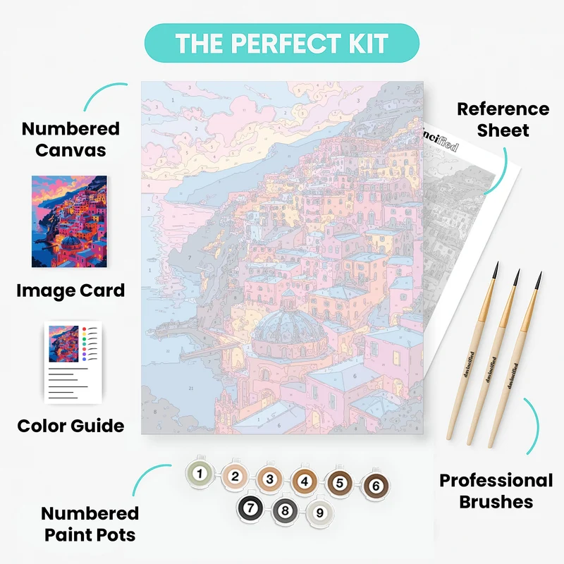 Amalfi Coast Sunset - Paint by Numbers Kit