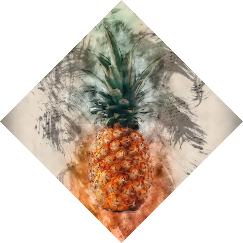 Spannrahmenbild Ananas Abstrakt Raute