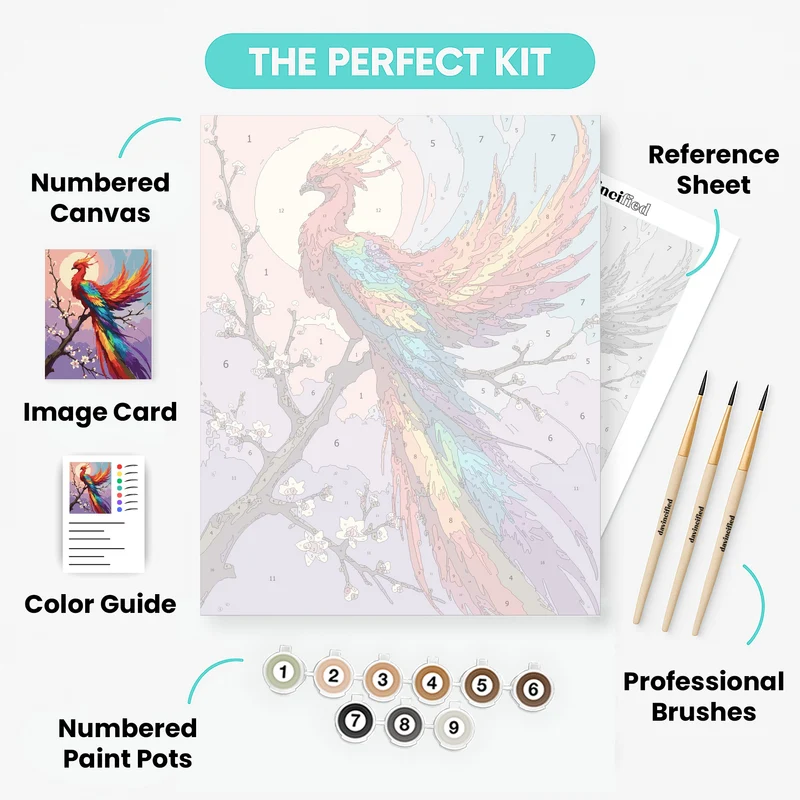 Rainbow Phoenix - Paint by Numbers Kit