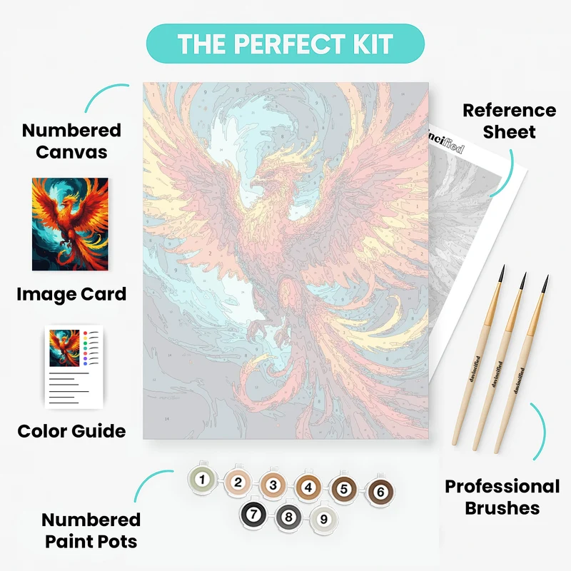 Firestorm Phoenix Rebirth - Paint by Numbers Kit