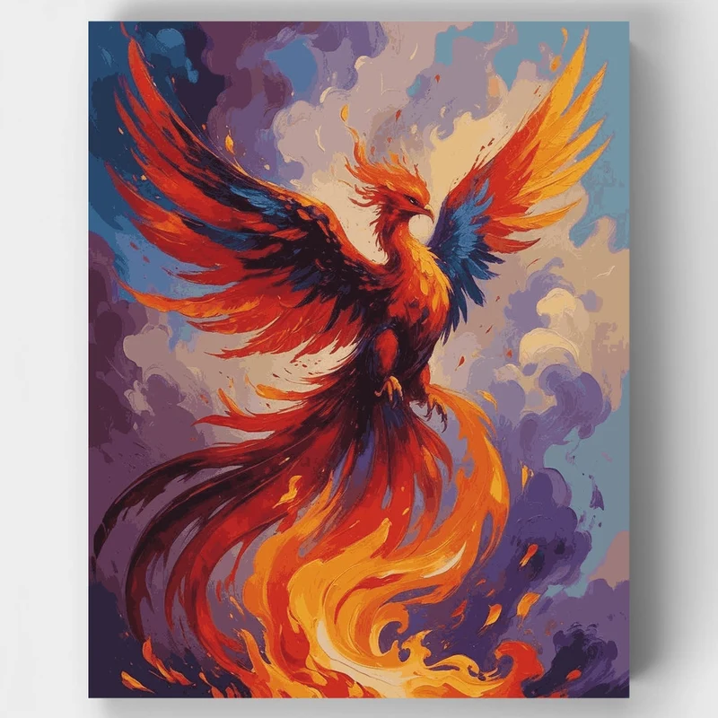 Inferno Phoenix Awakening - Paint by Numbers Kit