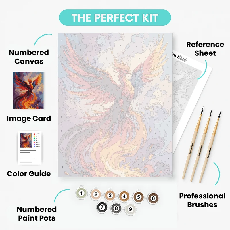 Inferno Phoenix Awakening - Paint by Numbers Kit
