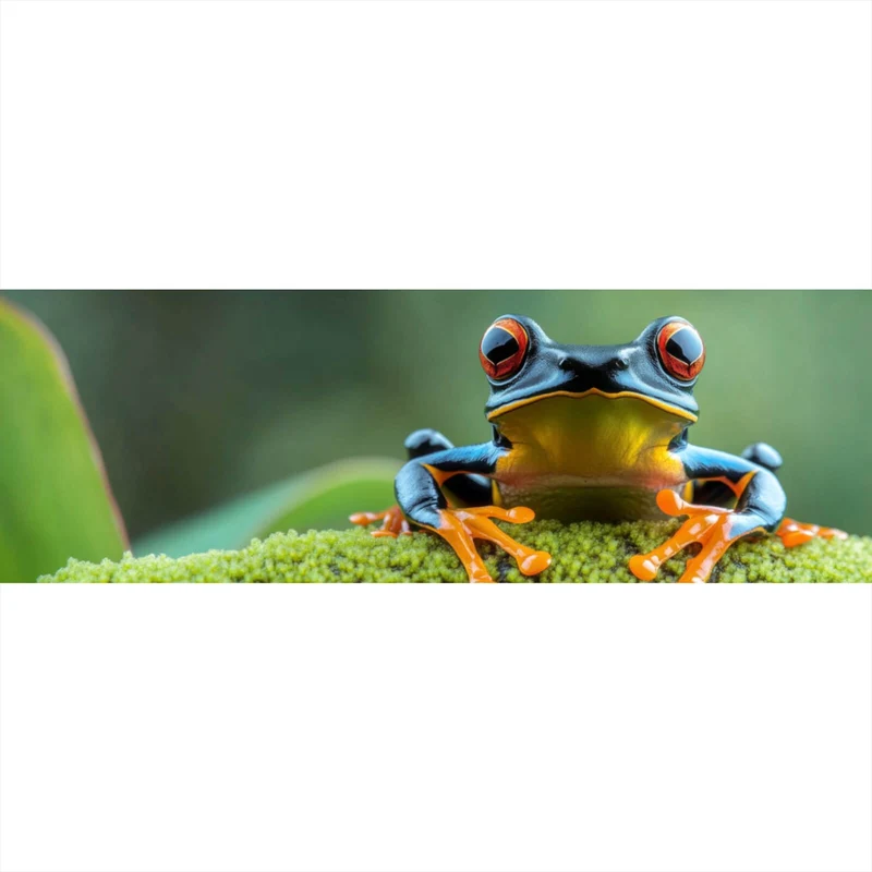 Poster Beeindruckender Frosch in der Natur Panorama