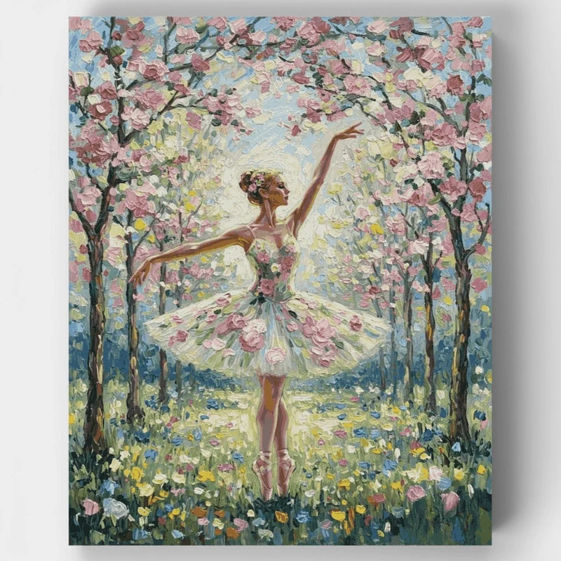 Ballerina in Blossom Garden - Paint by Numbers Kit