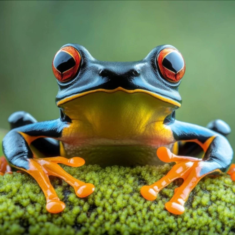 Acrylglasbild Beeindruckender Frosch in der Natur Quadrat