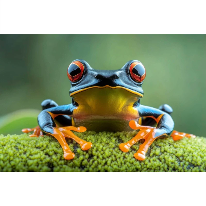 Leinwandbild Beeindruckender Frosch in der Natur Querformat
