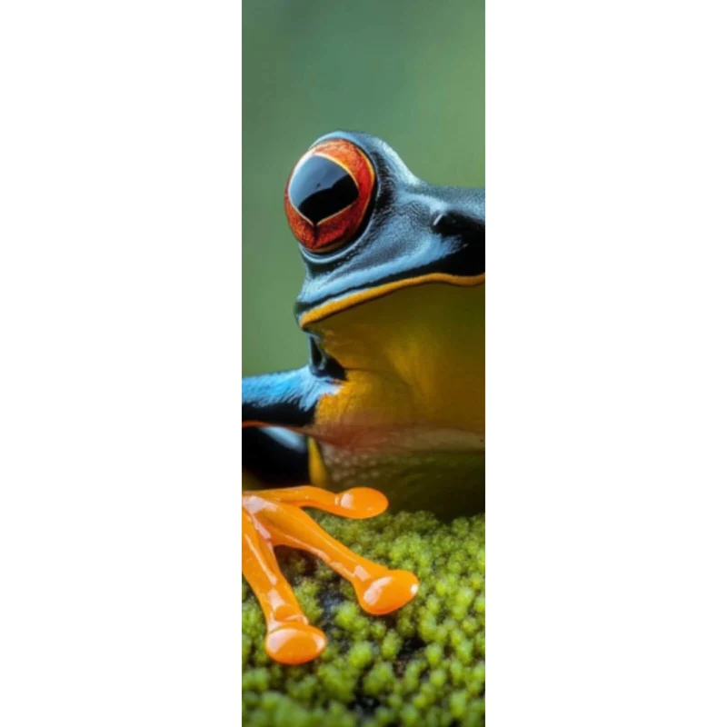 Aluminiumbild gebürstet Beeindruckender Frosch in der Natur Panorama Hoch