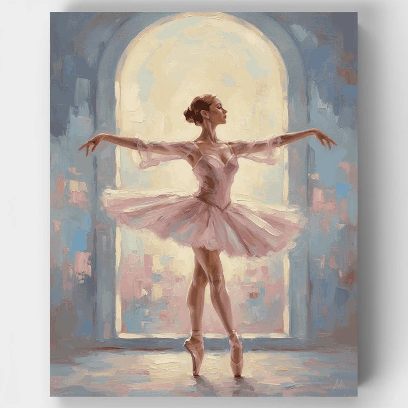 Graceful Ballerina in Pink - Paint by Numbers Kit