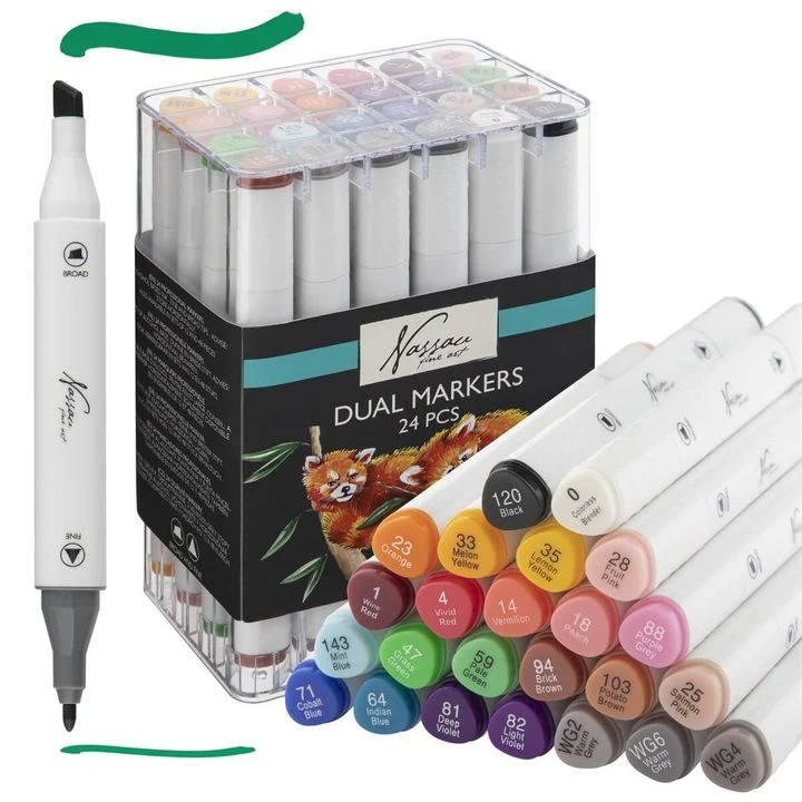Nassau Fine Art Double-Sided Marker Set of 24