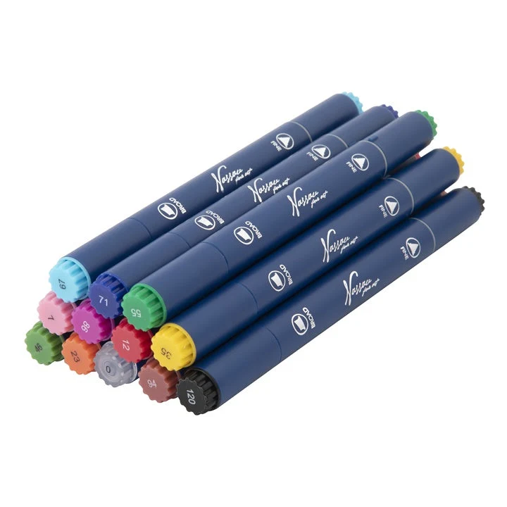 Nassau Fine Art Double-Sided Markers, Set of 12