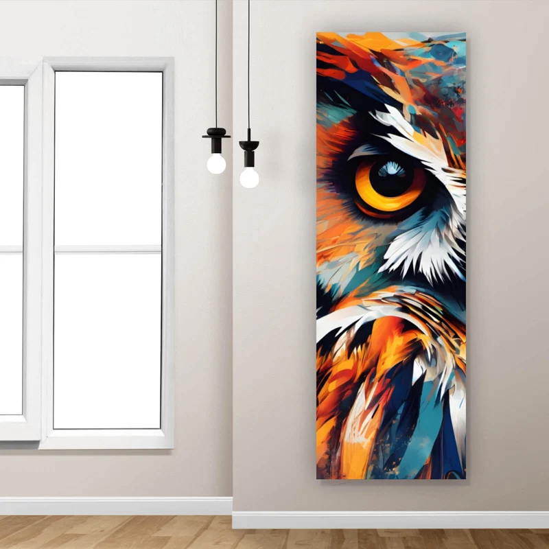 Poster Eindrucksvolle Eulen Malerei Panorama Hoch