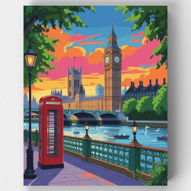 London Sunset by the Thames - Paint by Numbers Kit