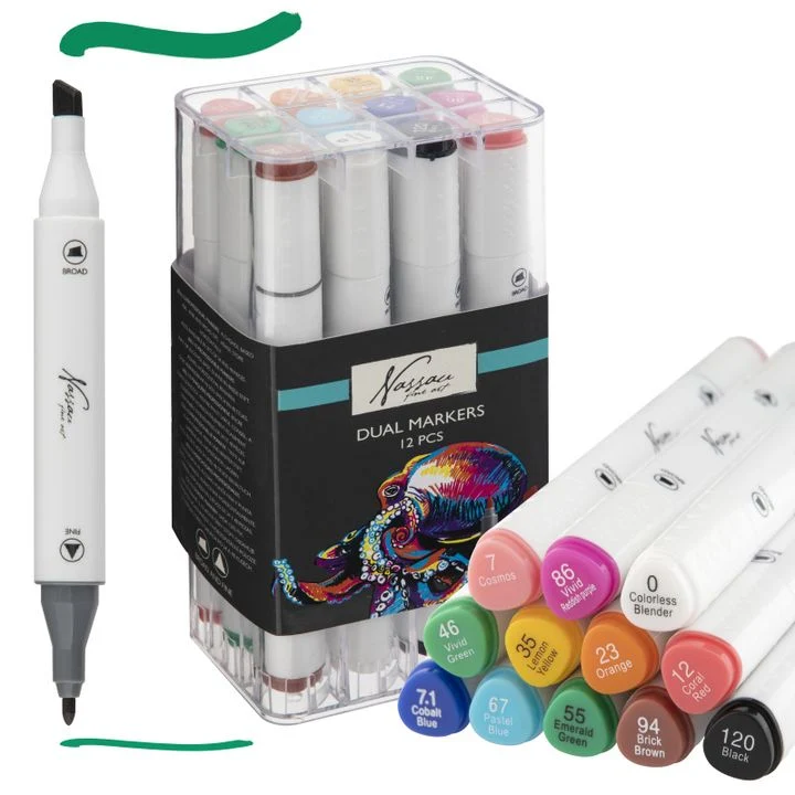 Nassau Fine Art Double-Sided Marker Set of 12