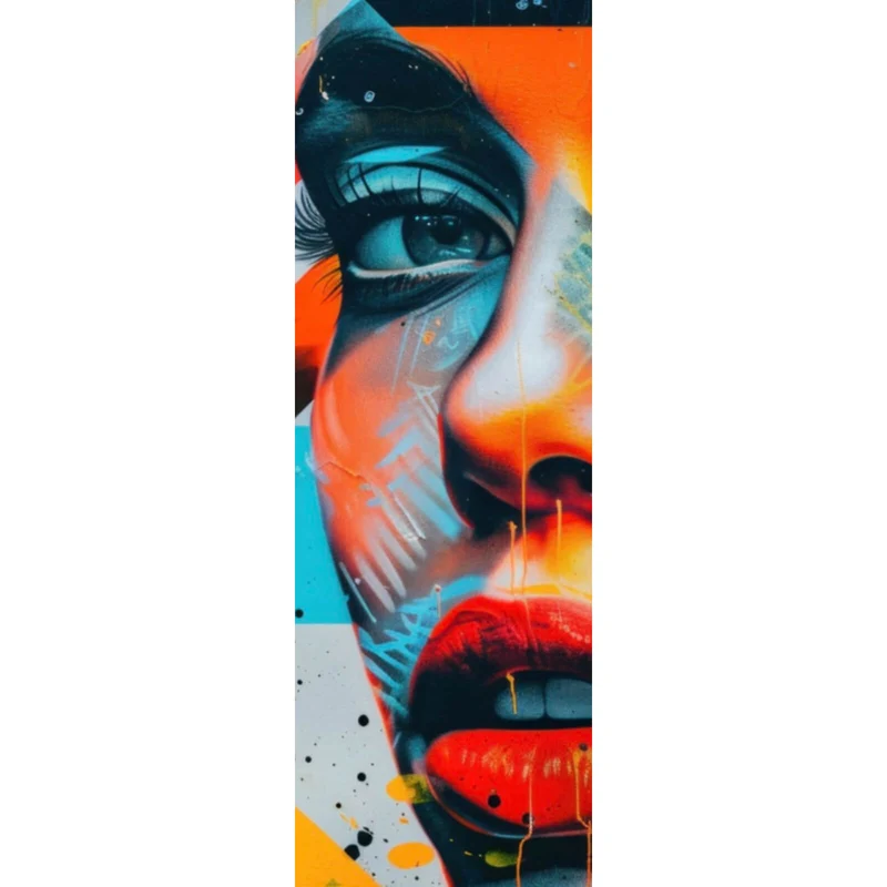Poster Modernes abstraktes Gesicht einer Frau Panorama Hoch
