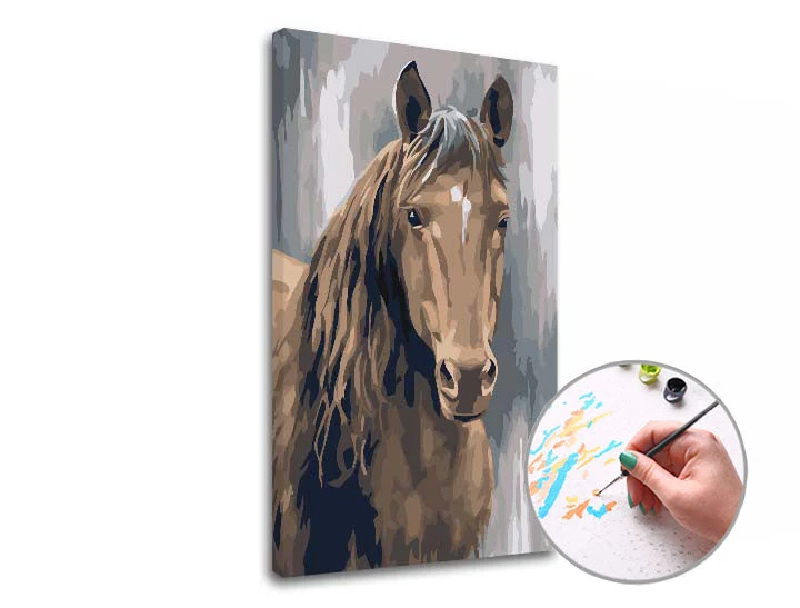 Paint by Numbers Brown Stallion | Low Difficulty