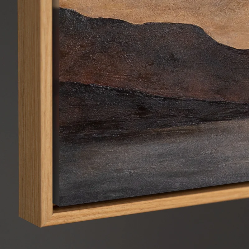 Acrylbild auf Leinwand „Sanfter Sonnenaufgang“ – Handgemalte Landschaft in Beige & Braun