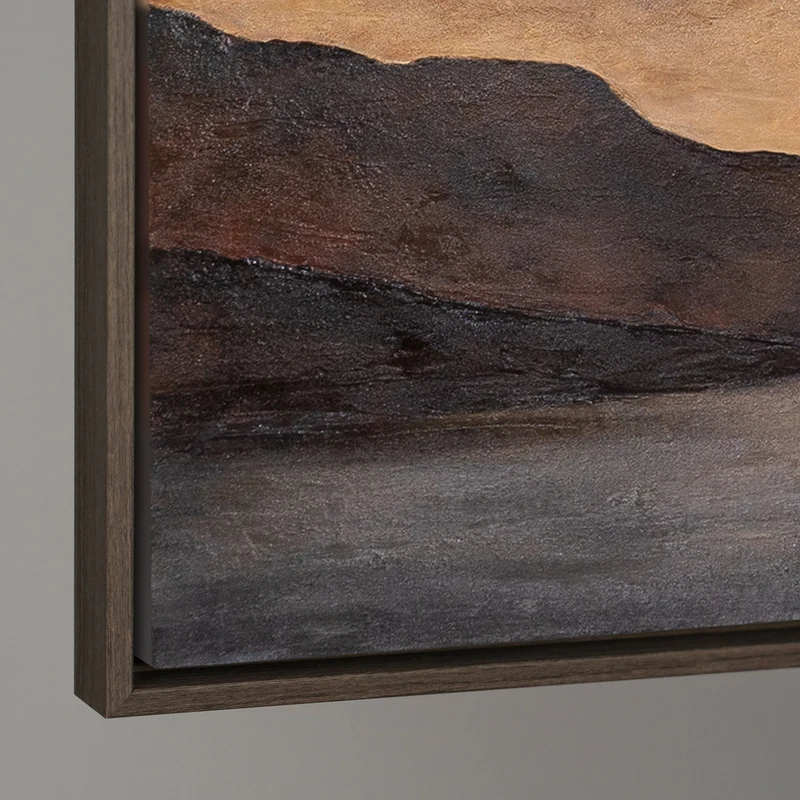 Acrylbild auf Leinwand „Sanfter Sonnenaufgang“ – Handgemalte Landschaft in Beige & Braun
