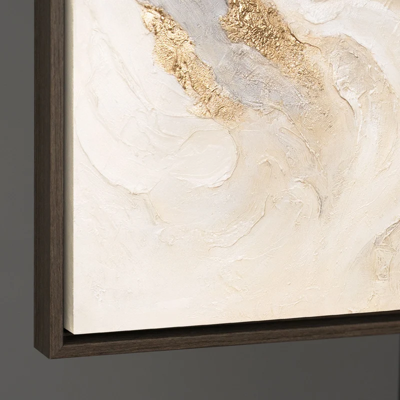 Abstraktes Gemälde „Strahlende Ströme“ – Handgemalte Kunst mit Goldakzenten