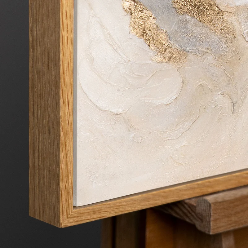 Abstraktes Gemälde „Strahlende Ströme“ – Handgemalte Kunst mit Goldakzenten