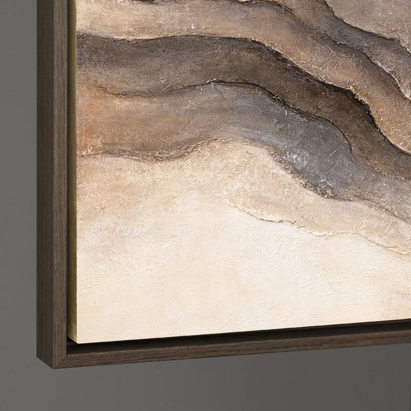 Handgemaltes Acrylgemälde „Erinnerung der Erde“ – Abstrakte Wandkunst in Beige & Braun