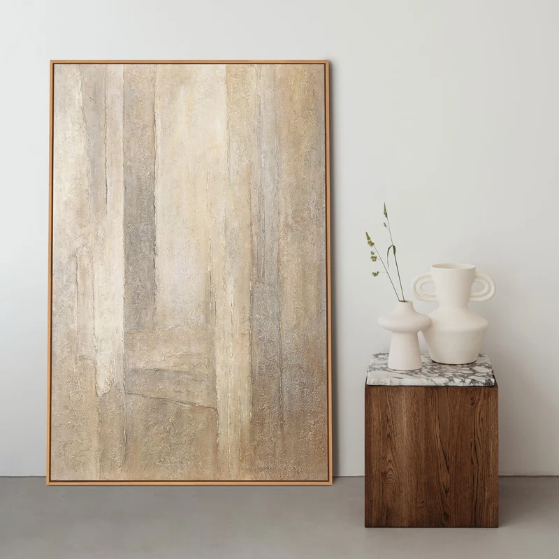 Struktur Wandkunst handgemalt – Acryl Gemälde „Vertikalen der Zeit“