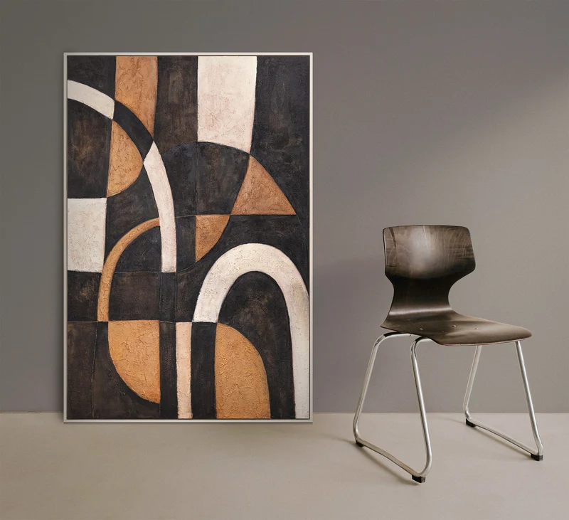 Handgemaltes geometrisches Bild "Harmonie der Kurven"