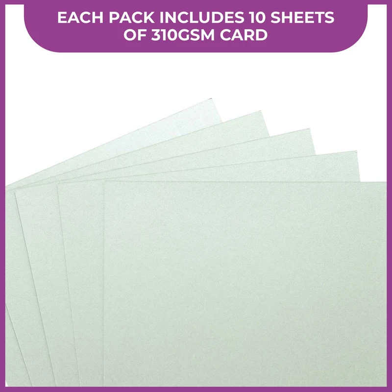 Crafter's Companion - Centura Pearl Effect - A4 Card 300gsm 10 Sheets - Silver