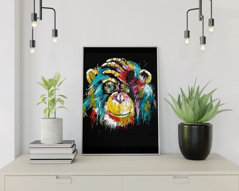 Diamond Painting Bunter Affe