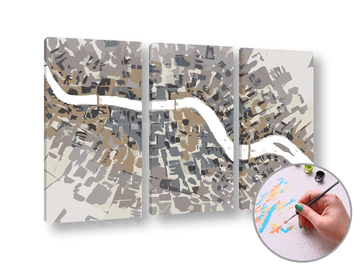 Paint by Numbers Gray ABSTRACT | Low Difficulty