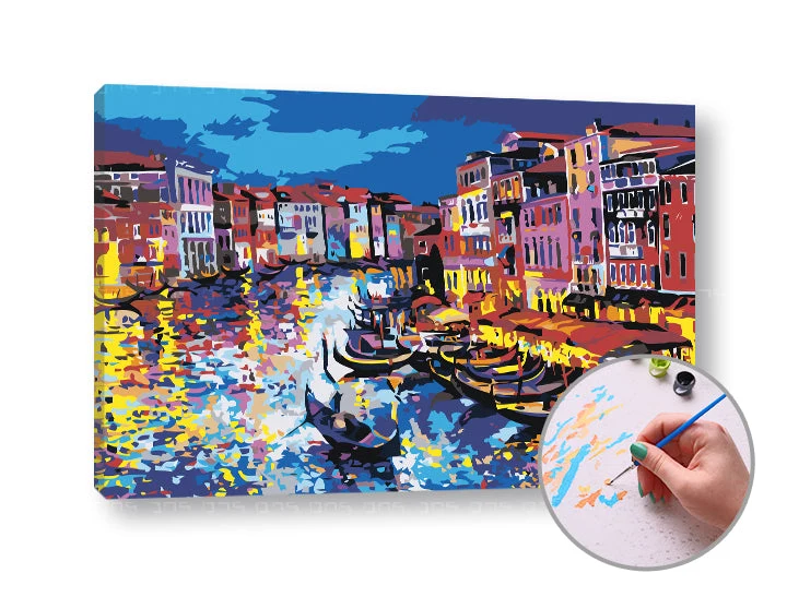 Paint by Numbers Gondolas on the Water | High Difficulty