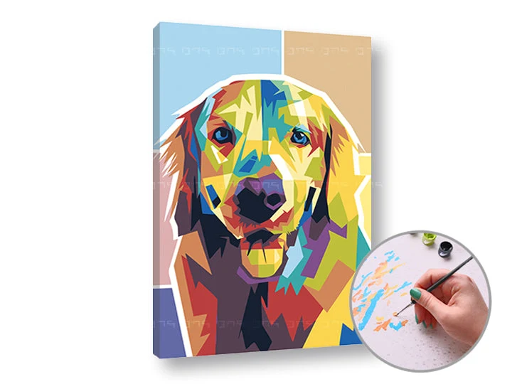 Golden Retriever Paint by Numbers | Low Difficulty