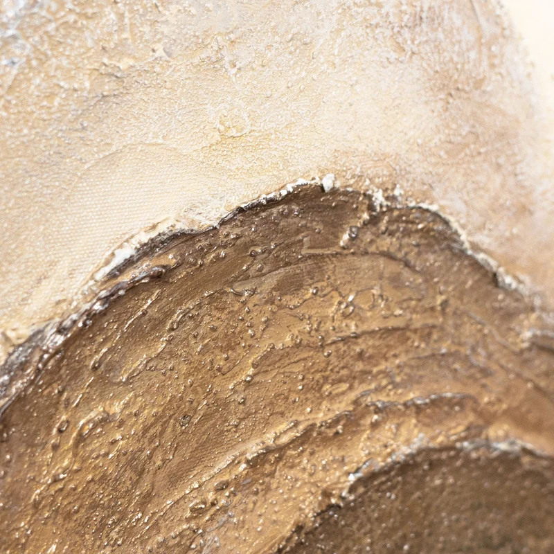 Handgemalte Wanddeko auf Leinwand – Abstrakte Gemälde in Beige und Braun „Horizontschichten“