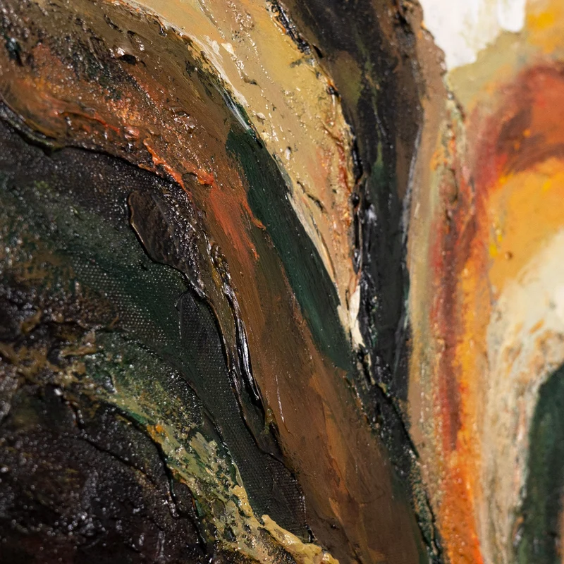Abstrakte Kunst Blume – Acrylbild auf Leinwand „Vergehen der Zeit“