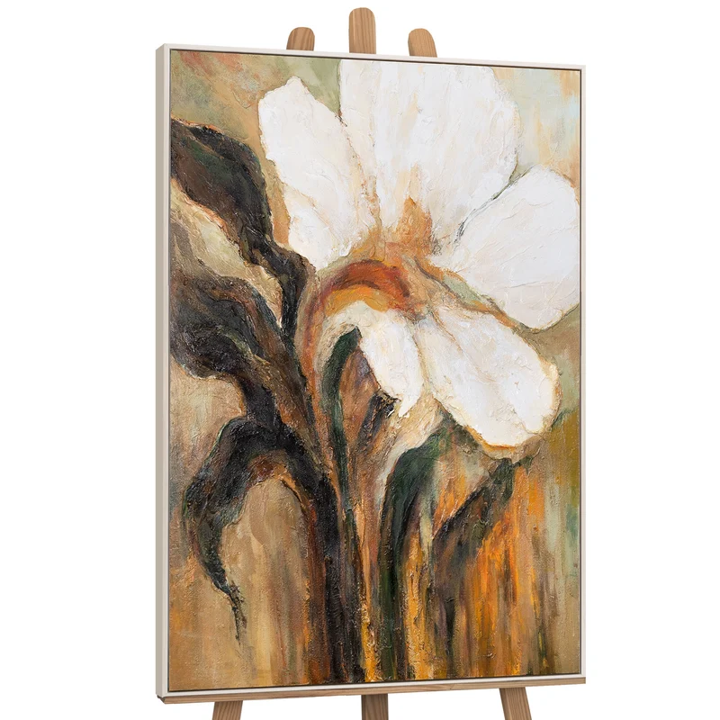 Abstrakte Kunst Blume – Acrylbild auf Leinwand „Vergehen der Zeit“