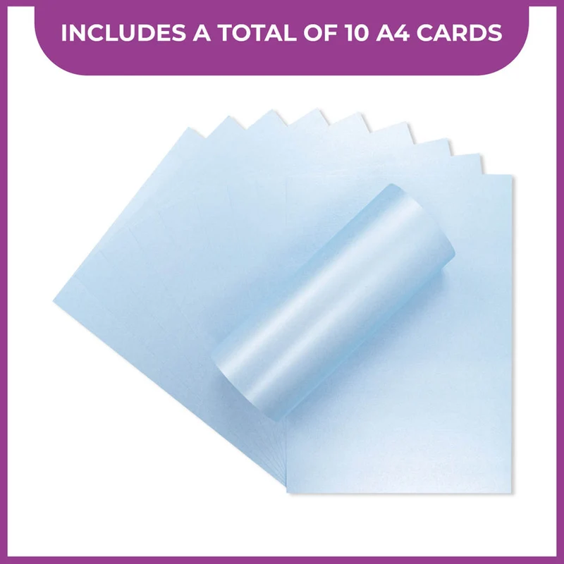 Crafter's Companion - Centura Pearl Effect - A4 Card 300gsm 10 Sheets - Baby Blue