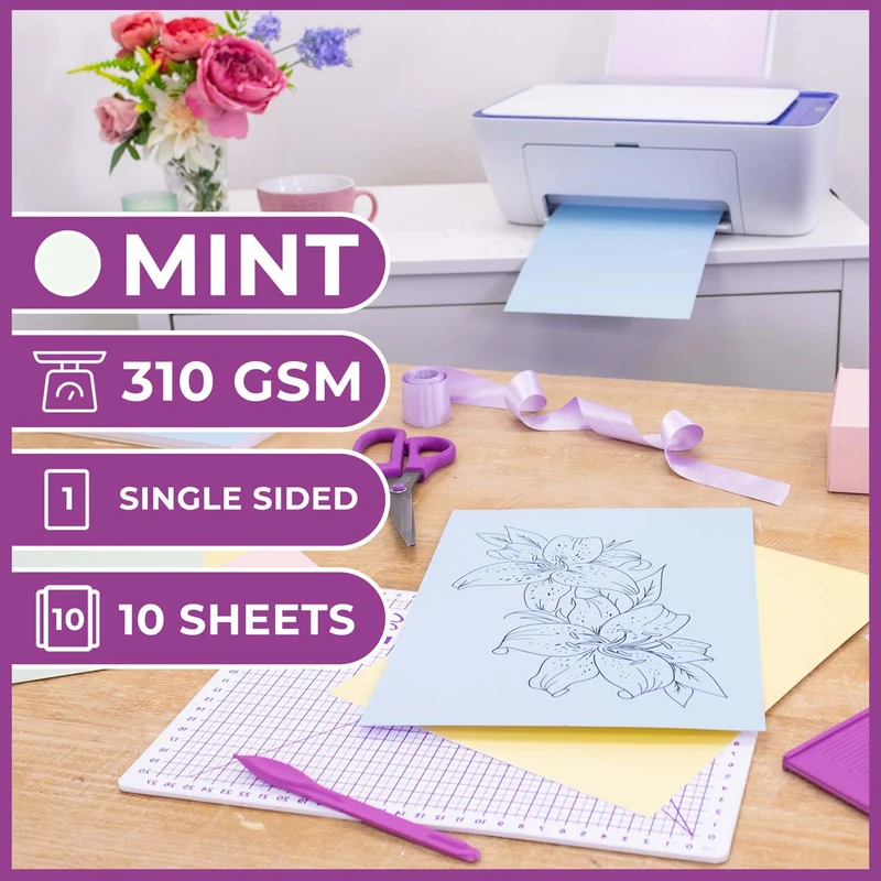 Crafter's Companion - Centura Pearl Effect - A4 Card 300gsm 10 Sheets - Mint