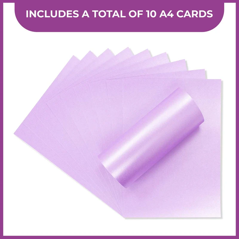 Crafter's Companion - Centura Pearl Effect - A4 Card 300gsm 10 Sheets - Lilac