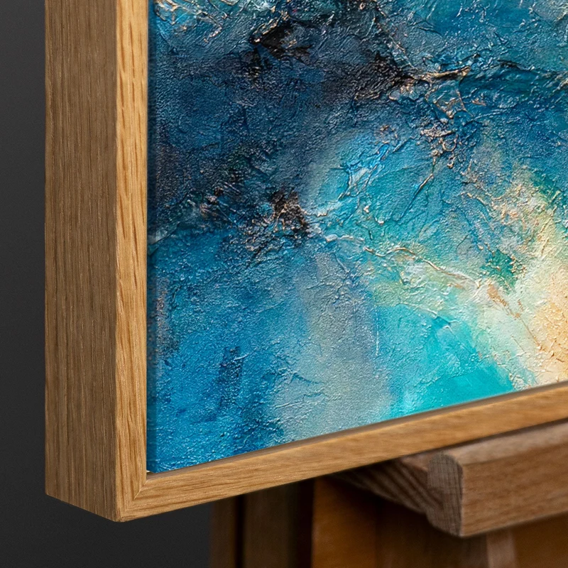 Abstrakte Kunst auf Leinwand – Maritimes Acrylbild „Glanz der Wellen“
