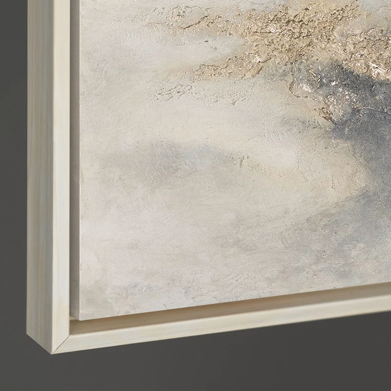 Handgemaltes Acrylbild in Grau & Gold – Abstrakte Wanddeko „Wolkenmelodie“