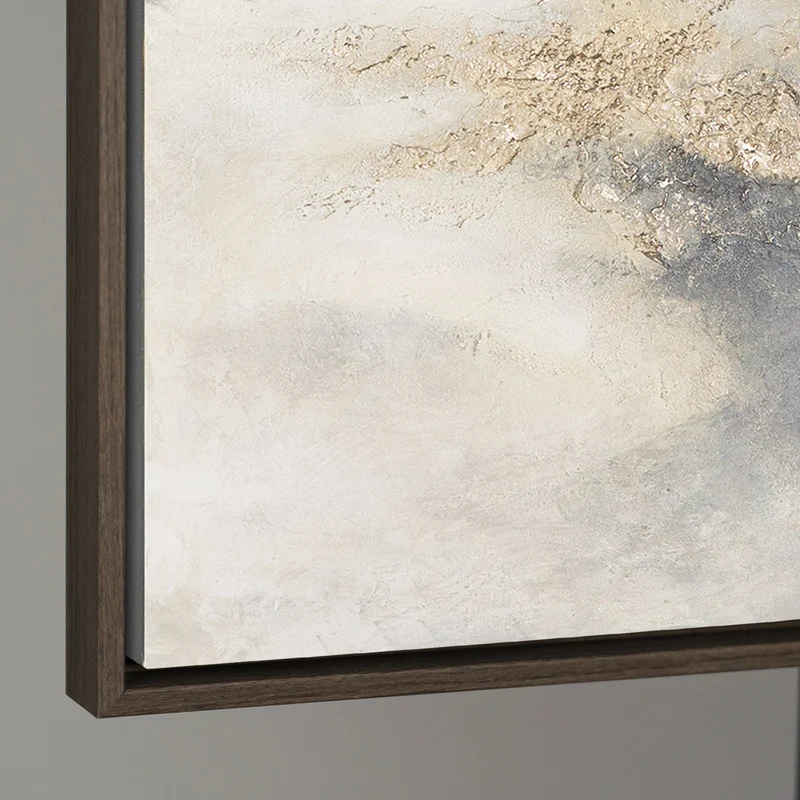 Handgemaltes Acrylbild in Grau & Gold – Abstrakte Wanddeko „Wolkenmelodie“